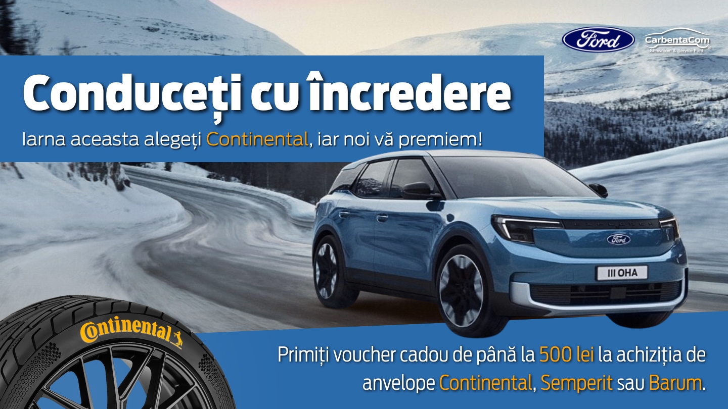 Iarna aceasta alegeți anvelopele Continental, iar Carbenta Com vă premiază!